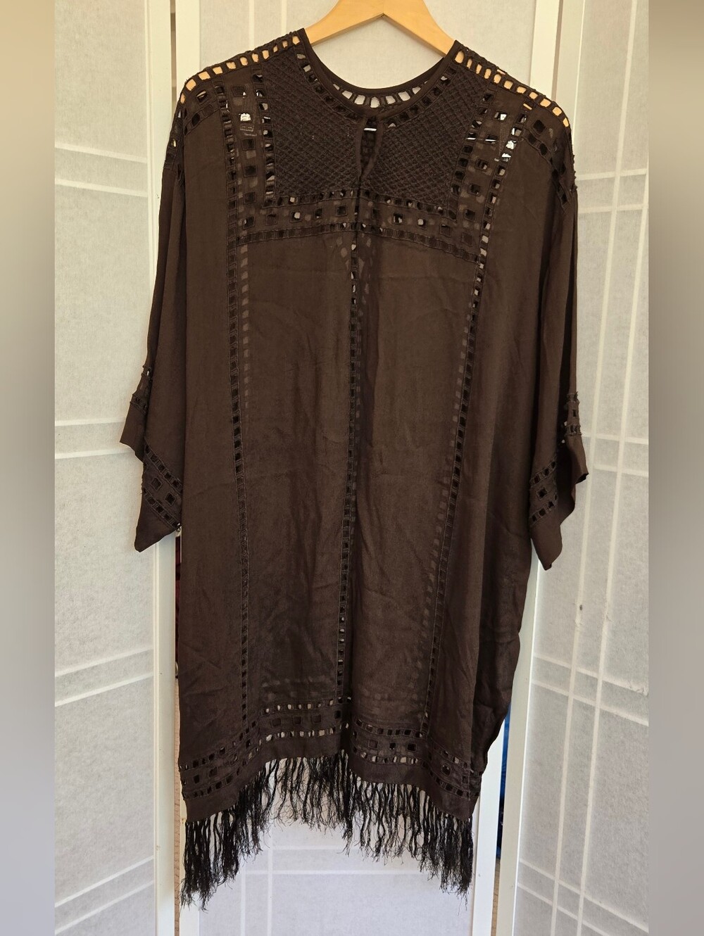 Isabel Marant Brown Viscose Dress With Fringe - Picture 5 of 12